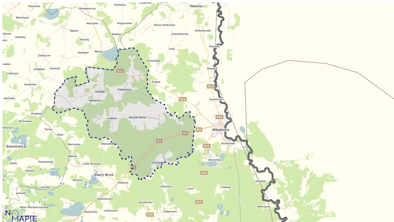 Mapa obszarów ochrony przyrody Wyryk